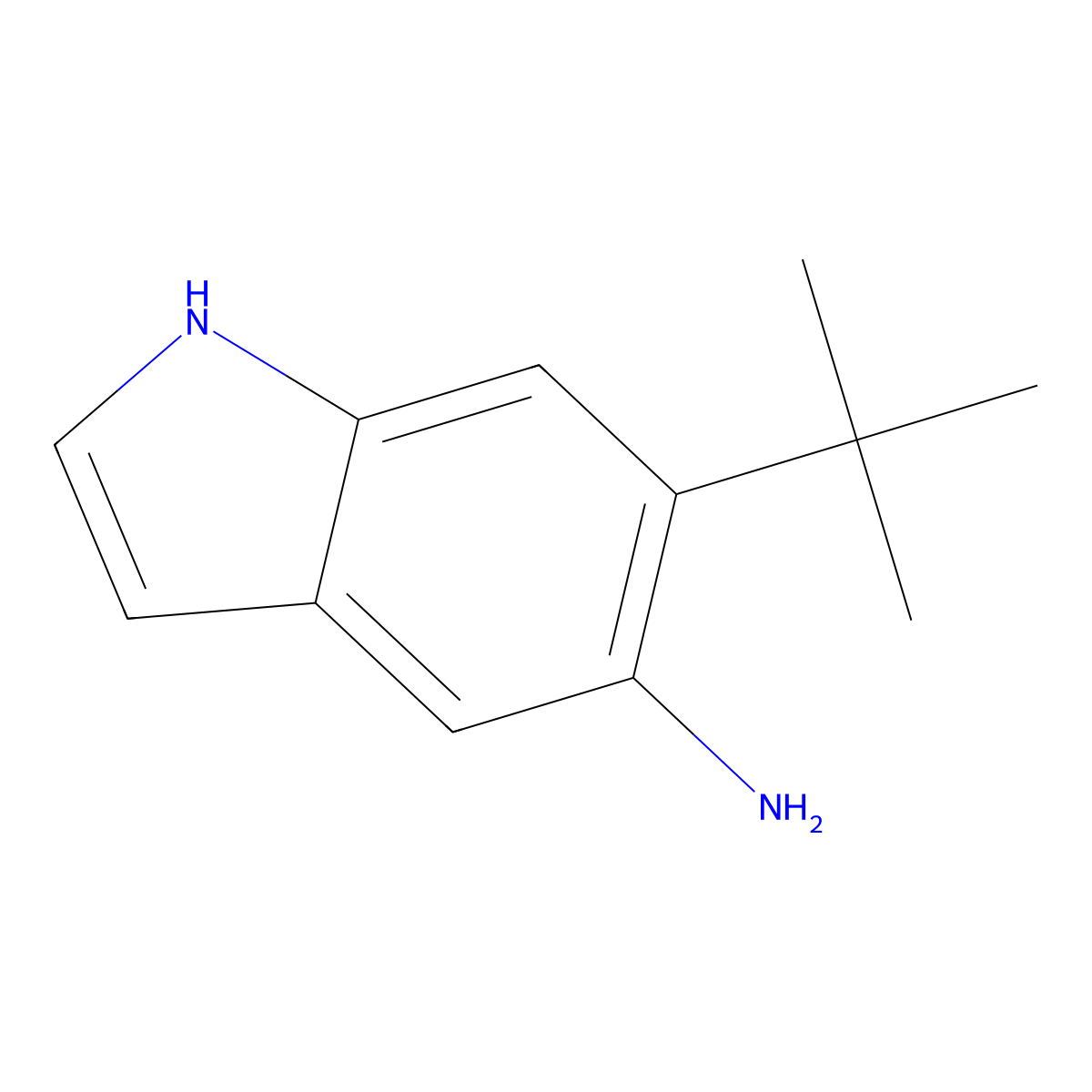 6-(Tert-butyl)-1H-indol-5-amine molecular structure, CAS 2708280-79-7