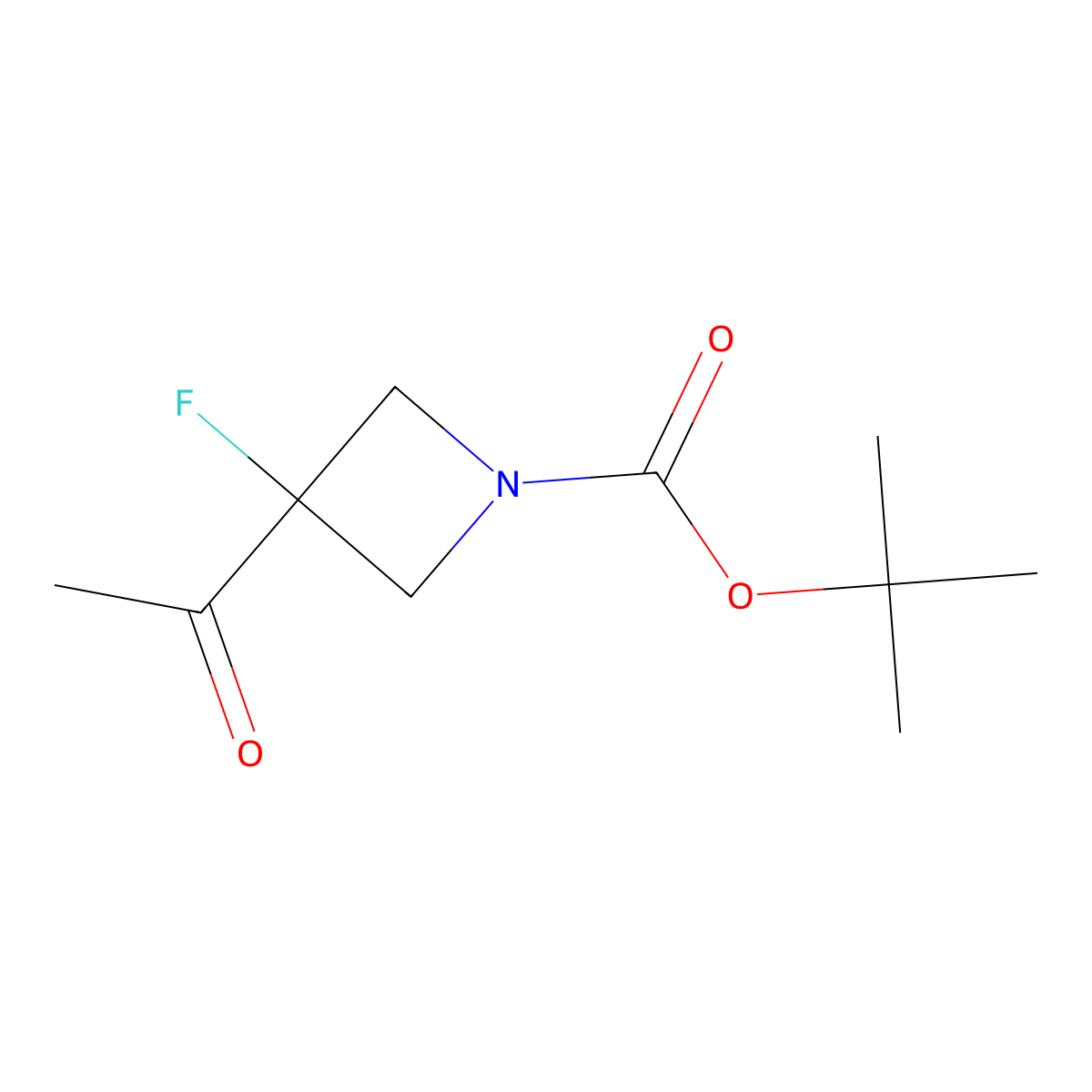 Tert-butyl 3-acetyl-3-fluoro-azetidine-1-carboxylate molecular structure, CAS 2708281-07-4