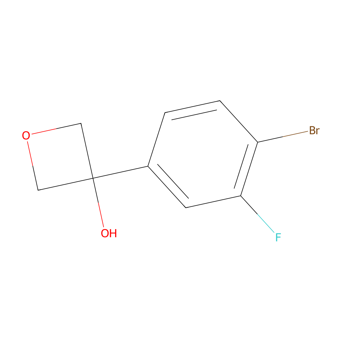 3-(4-Bromo-3-fluorophenyl)-3-oxetanol molecular structure, CAS 2708281-12-1