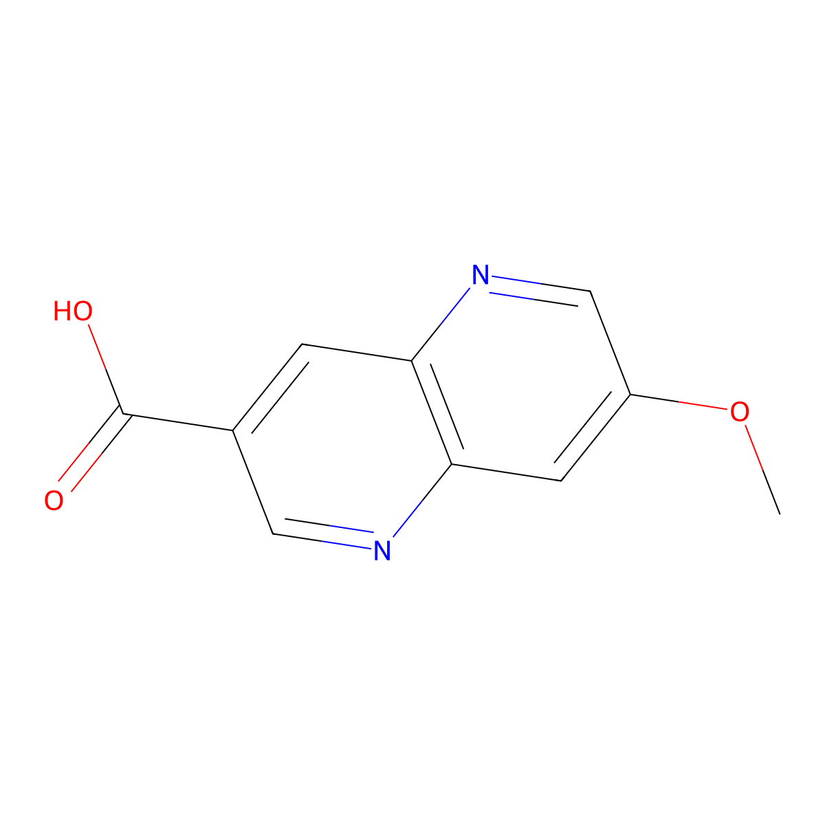 7-Methoxy-1,5-naphthyridine-3-carboxylic acid molecular structure, CAS 2708281-17-6
