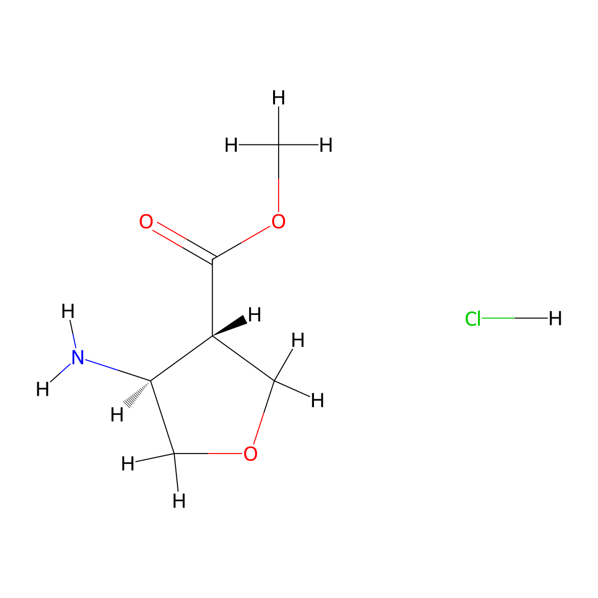 trans-4-Aminotetrahydrofuran-3-carboxylic acid methyl ester hydrochloride molecular structure, CAS 2708281-30-3