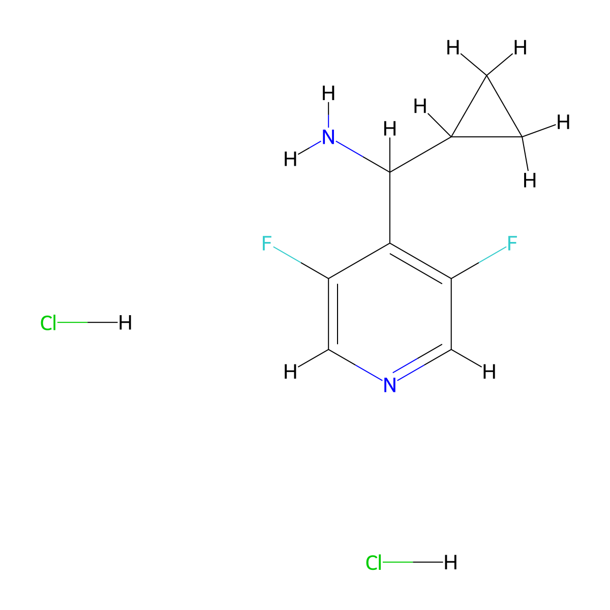 1-Cyclopropyl-1-(3,5-difluoropyridin-4-YL)methanamine dihydrochloride molecular structure, CAS 2708281-73-4