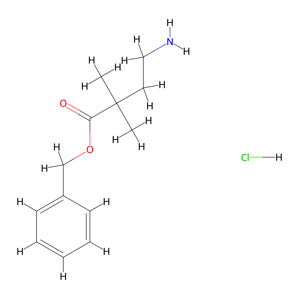Benzyl 4-amino-2,2-dimethylbutanoate hcl molecular structure, CAS 2708281-78-9