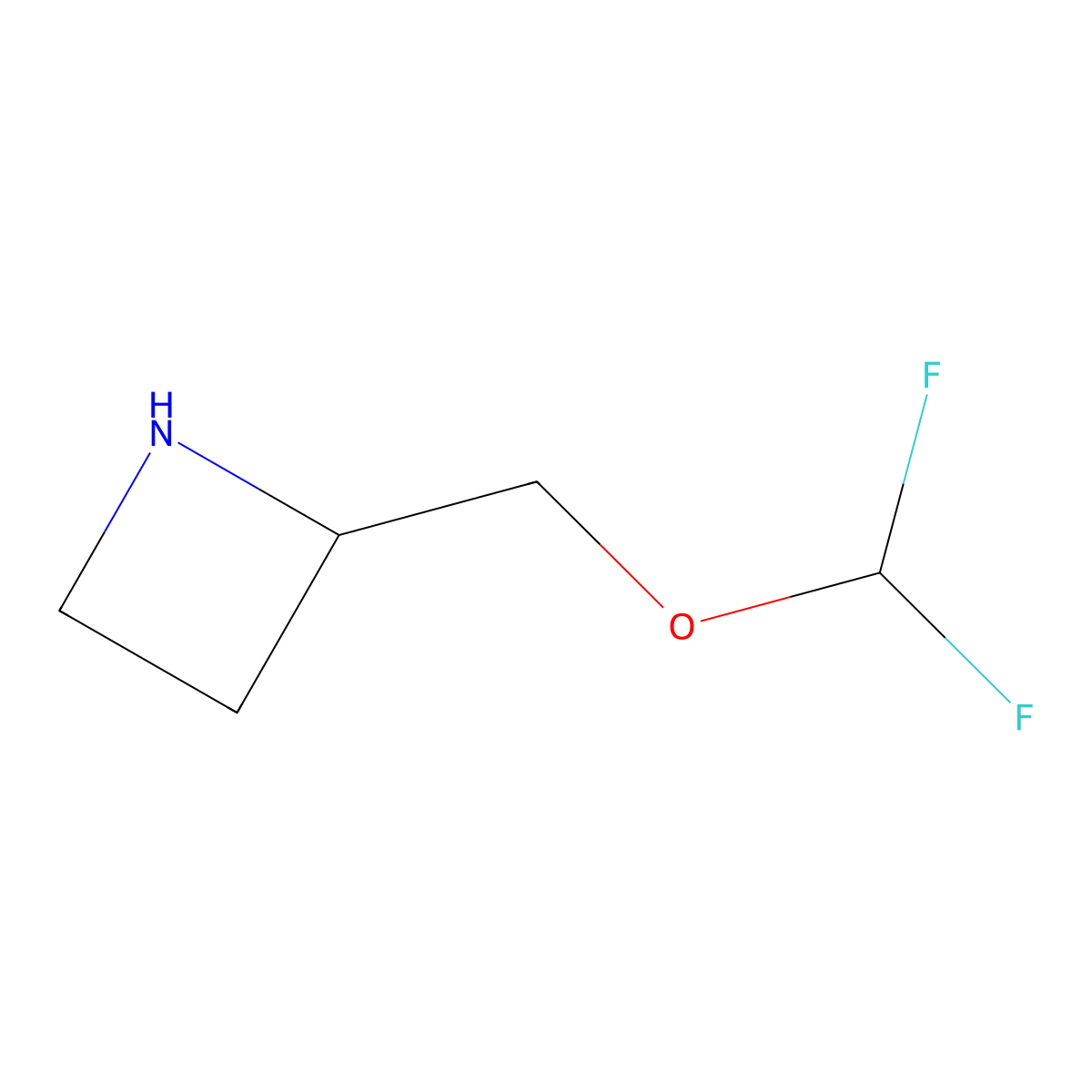 2-((Difluoromethoxy)methyl)azetidine molecular structure, CAS 2708281-87-0
