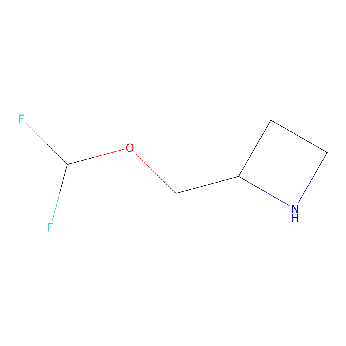 2-((Difluoromethoxy)methyl)azetidine molecular structure, CAS 2708281-87-0