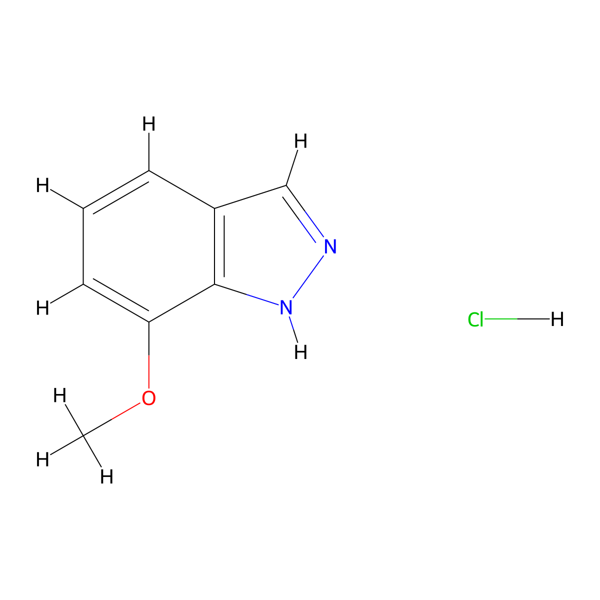 7-methoxy-1H-indazole;hydrochloride molecular structure, CAS 2708282-33-9