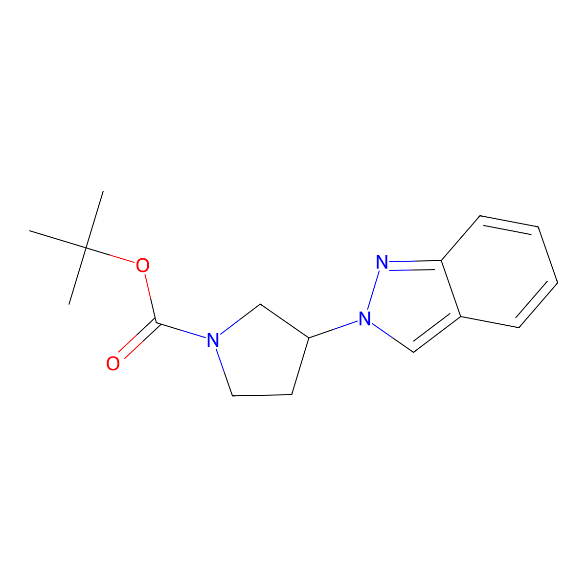 Tert-butyl 3-indazol-2-ylpyrrolidine-1-carboxylate molecular structure, CAS 2708282-40-8