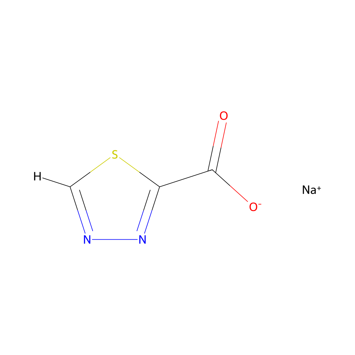 Sodium 1,3,4-thiadiazole-2-carboxylate molecular structure, CAS 2708283-44-5