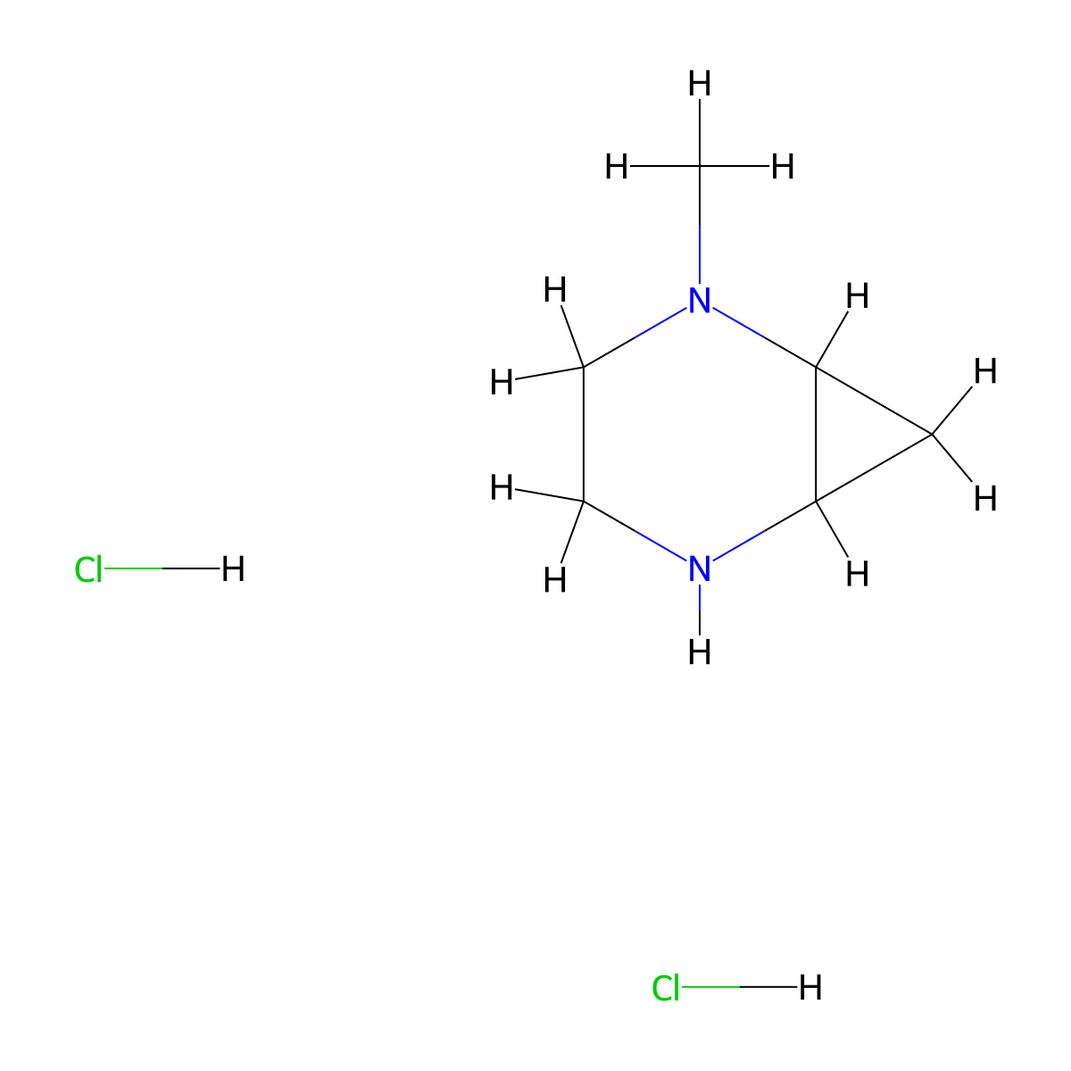 2-Methyl-2,5-diazabicyclo[4.1.0]heptane;dihydrochloride molecular structure, CAS 2708283-62-7