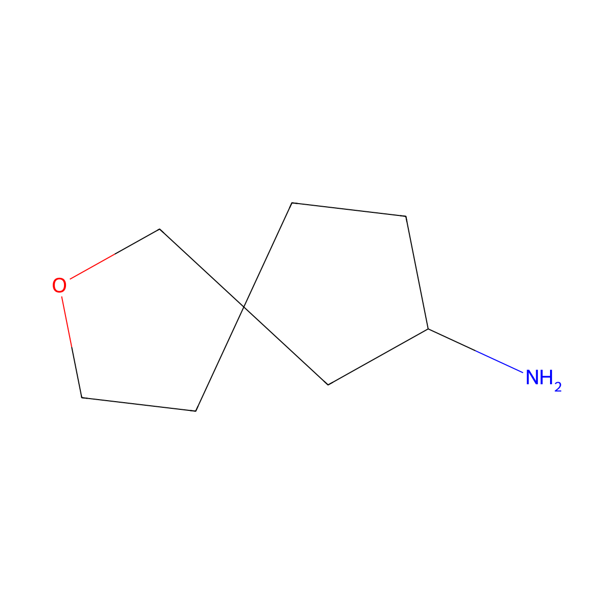 2-Oxaspiro[4.4]nonan-7-amine molecular structure, CAS 2708284-00-6