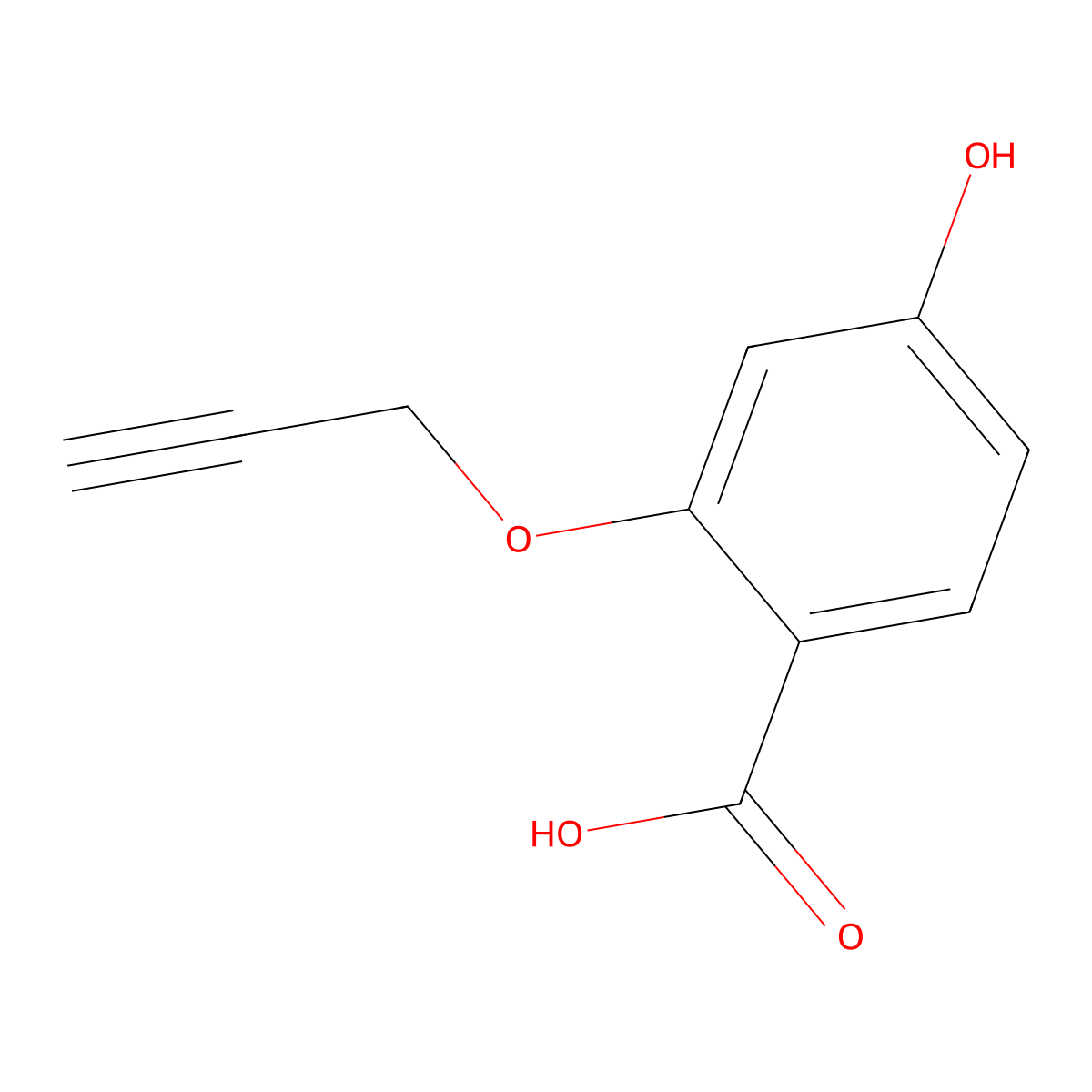 4-Hydroxy-2-(prop-2-YN-1-yloxy)benzoic acid molecular structure, CAS 2708284-25-5