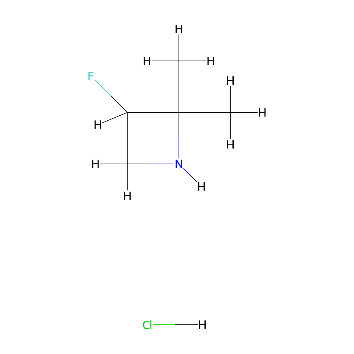 3-Fluoro-2,2-dimethylazetidine hcl molecular structure, CAS 2708286-33-1