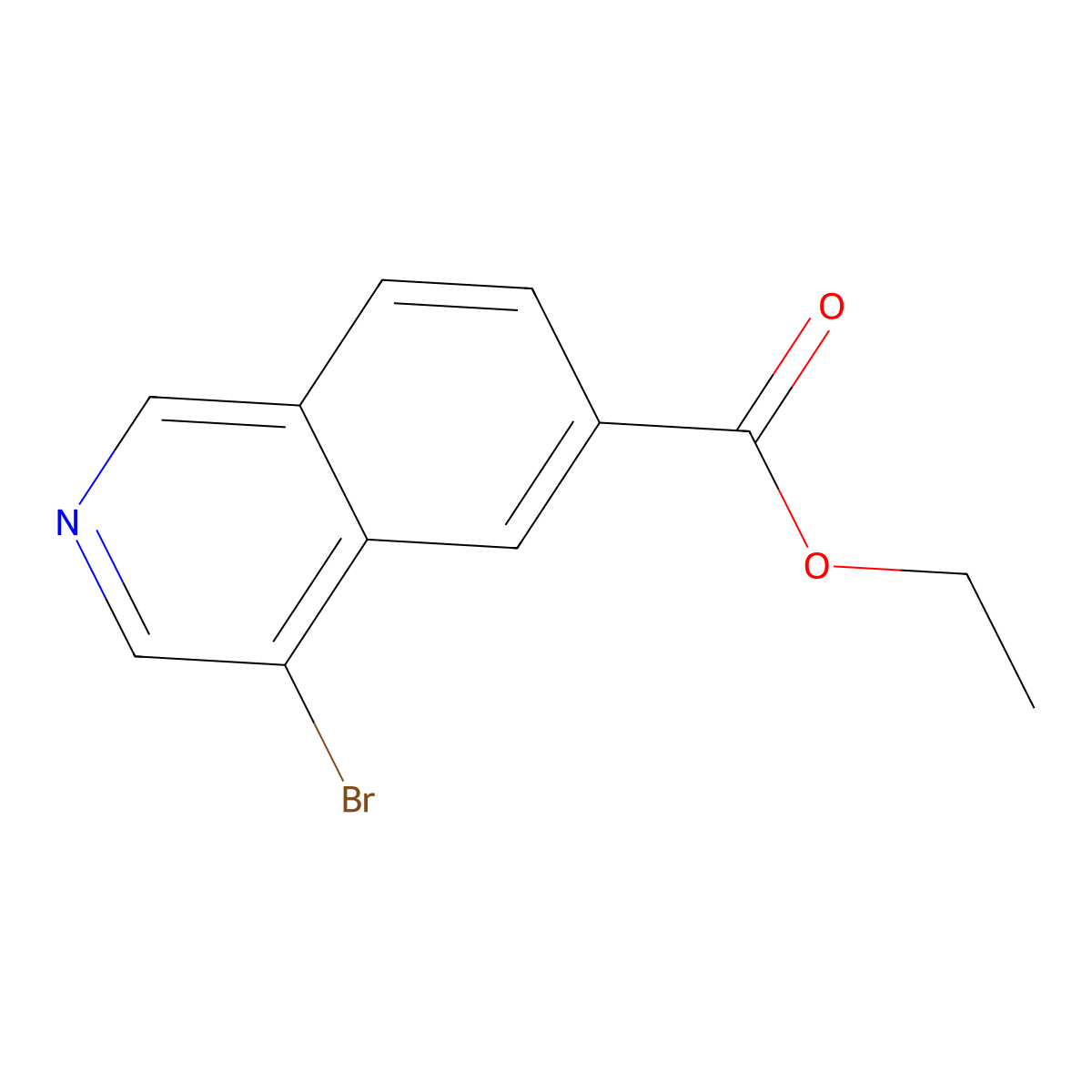 Ethyl 4-bromoisoquinoline-6-carboxylate molecular structure, CAS 2708286-35-3