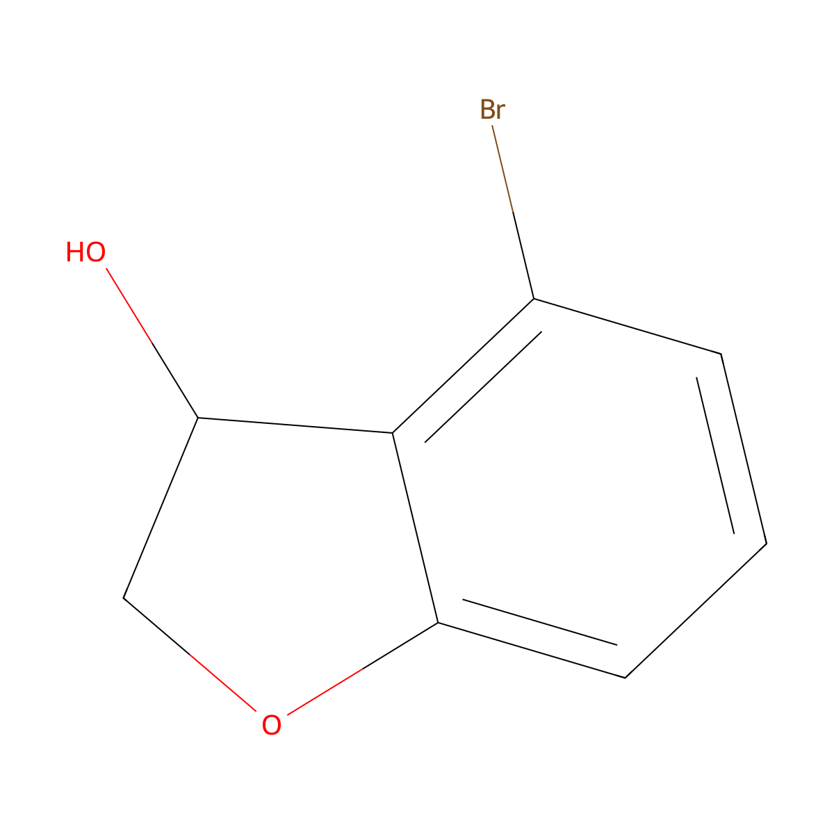4-Bromo-2,3-dihydrobenzofuran-3-ol molecular structure, CAS 2708286-42-2