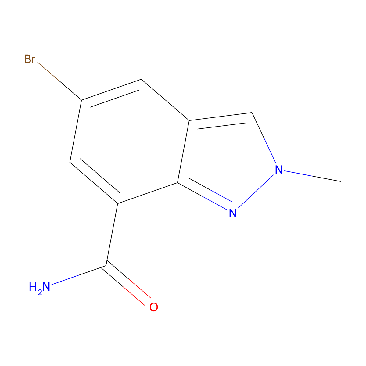 5-Bromo-2-methyl-2H-indazole-7-carboxamide molecular structure, CAS 2708286-49-9