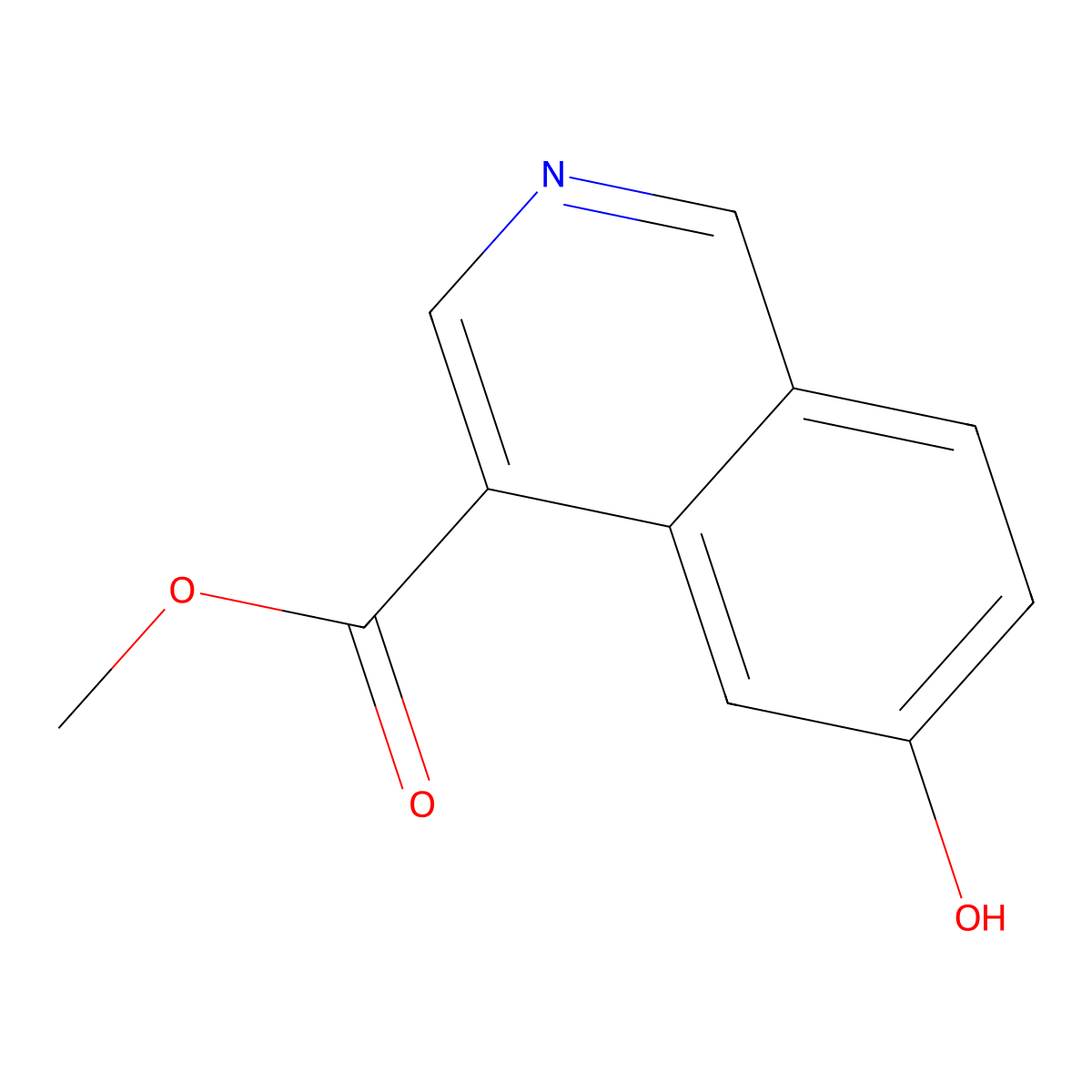 Methyl 6-hydroxyisoquinoline-4-carboxylate molecular structure, CAS 2708286-63-7