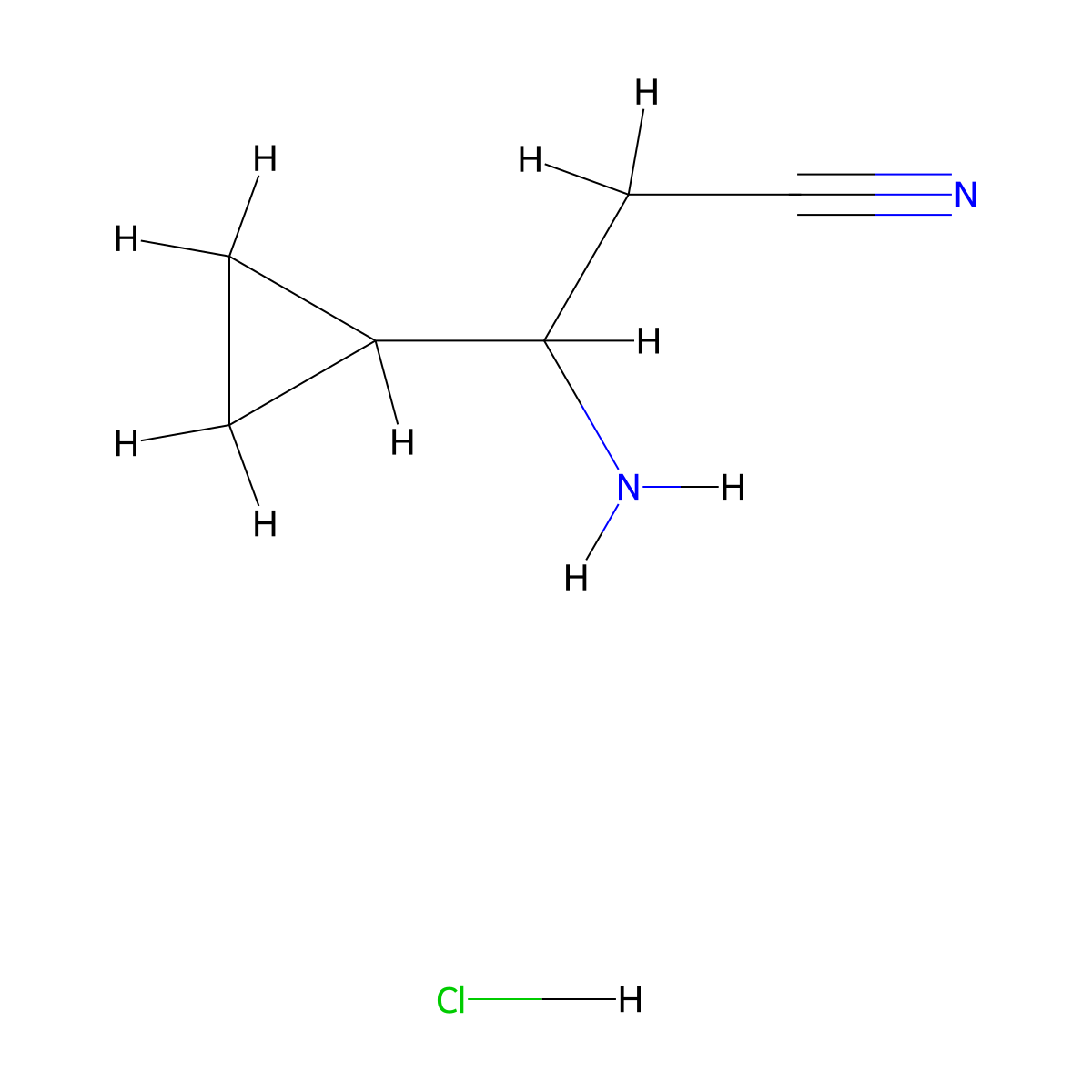 3-Amino-3-cyclopropylpropanenitrile hydrochloride molecular structure, CAS 2708286-80-8