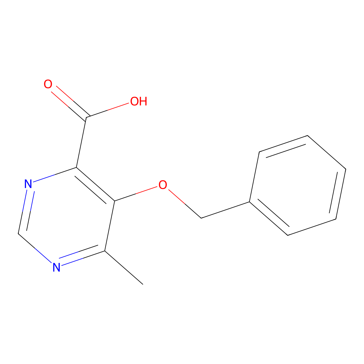 5-(Benzyloxy)-6-methylpyrimidine-4-carboxylic acid molecular structure, CAS 2708287-15-2