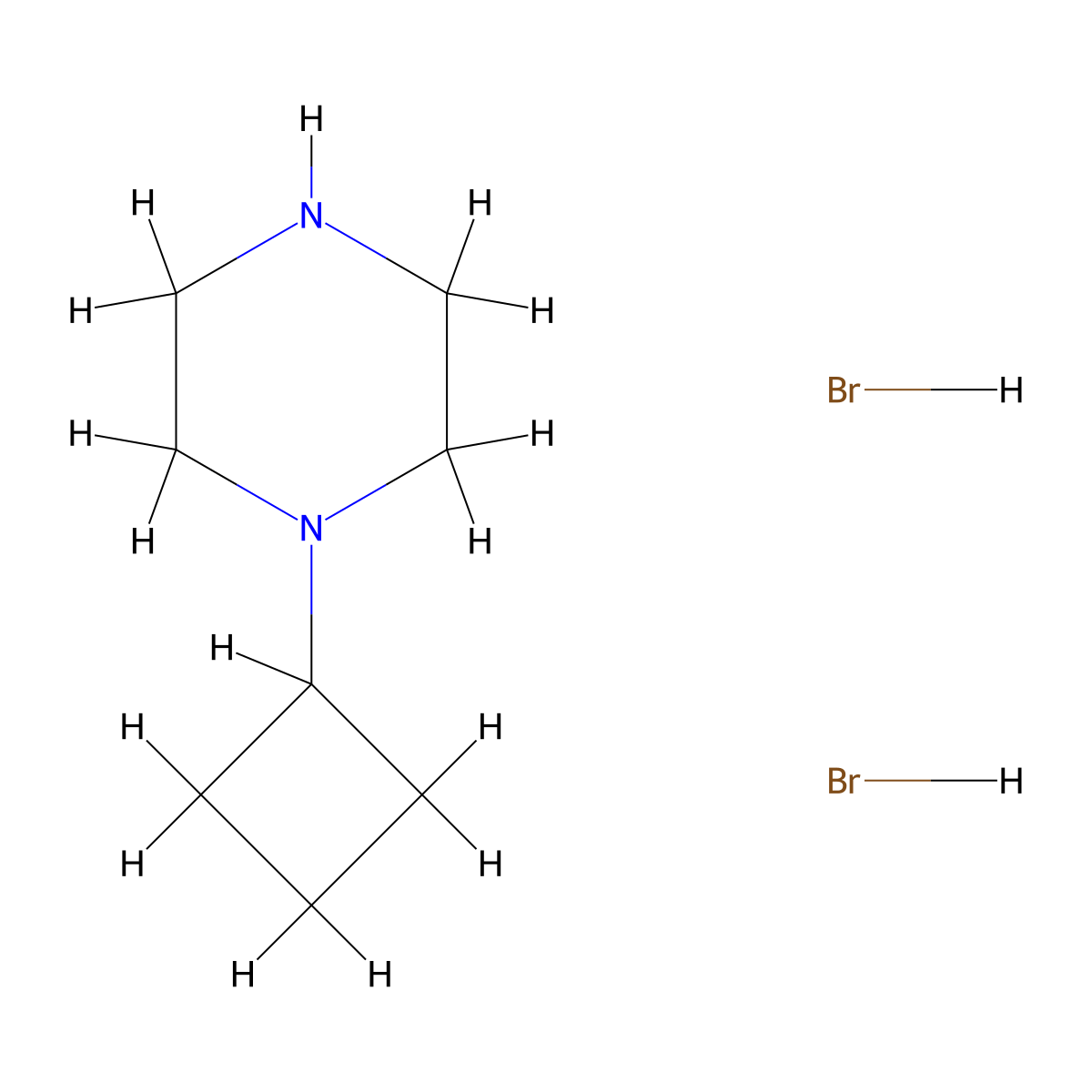 1-Cyclobutylpiperazine dihydrobromide molecular structure, CAS 2708287-20-9