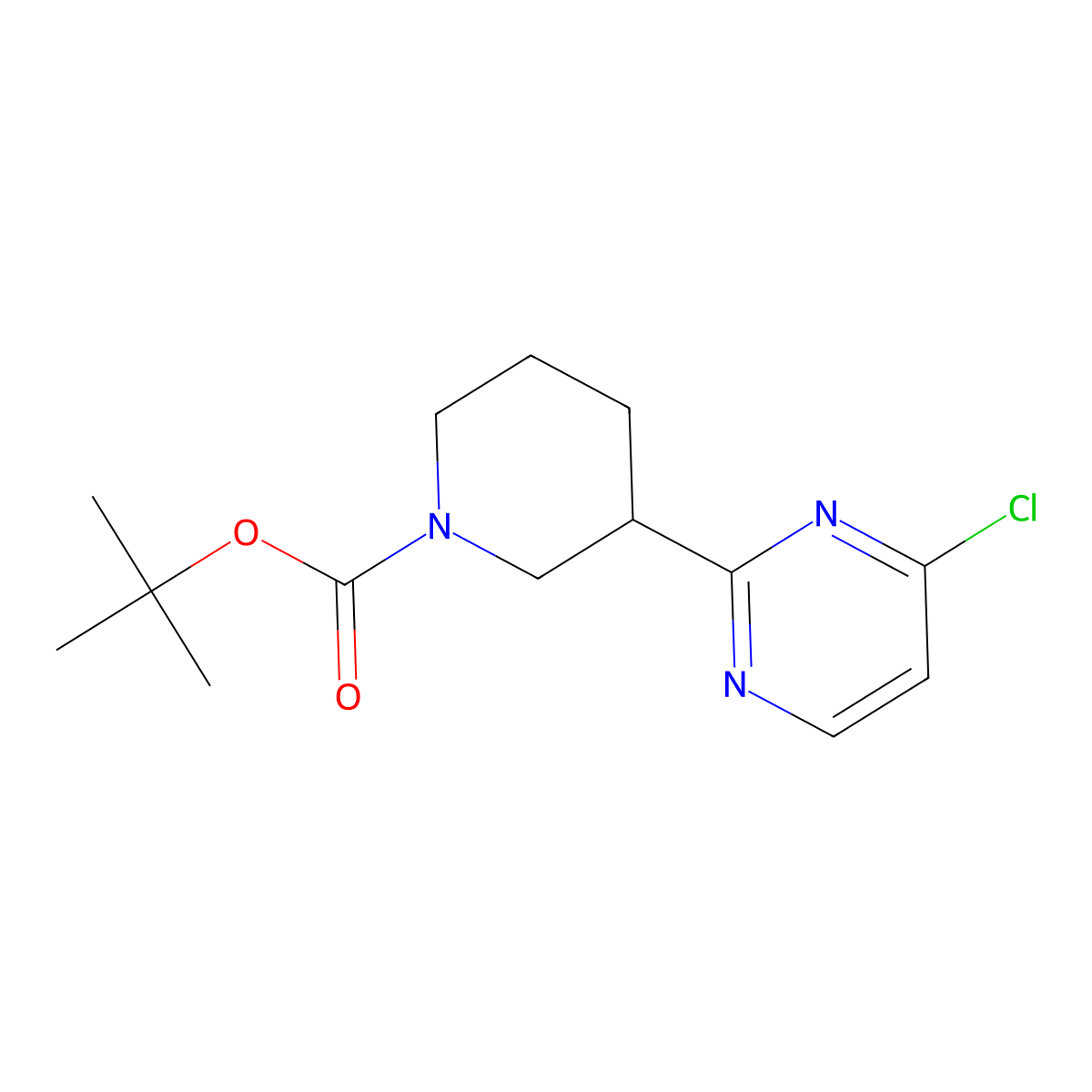 Tert-butyl 3-(4-chloropyrimidin-2-YL)piperidine-1-carboxylate molecular structure, CAS 2708287-22-1