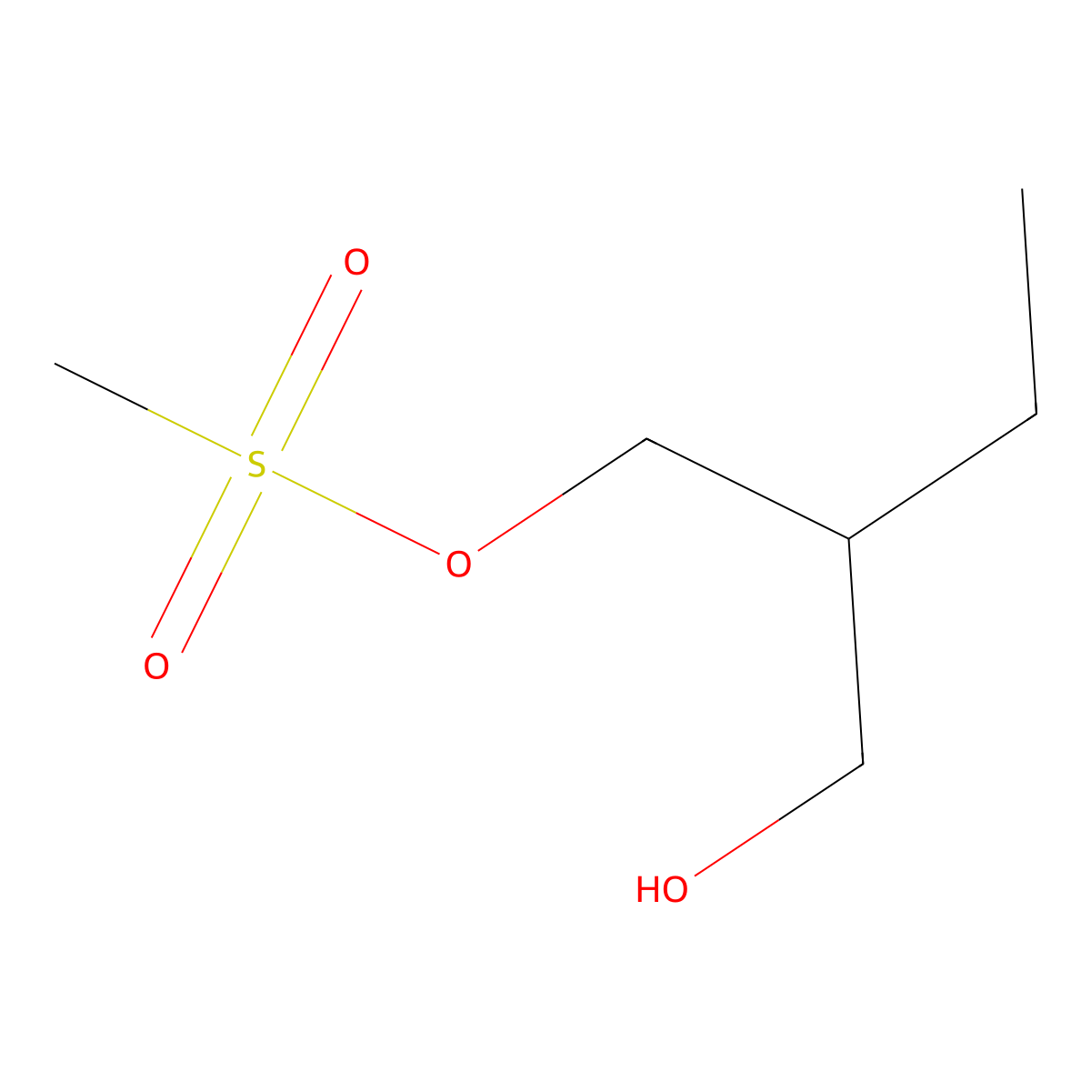 2-Ethyl-3-hydroxypropyl methanesulfonate molecular structure, CAS 2708287-32-3
