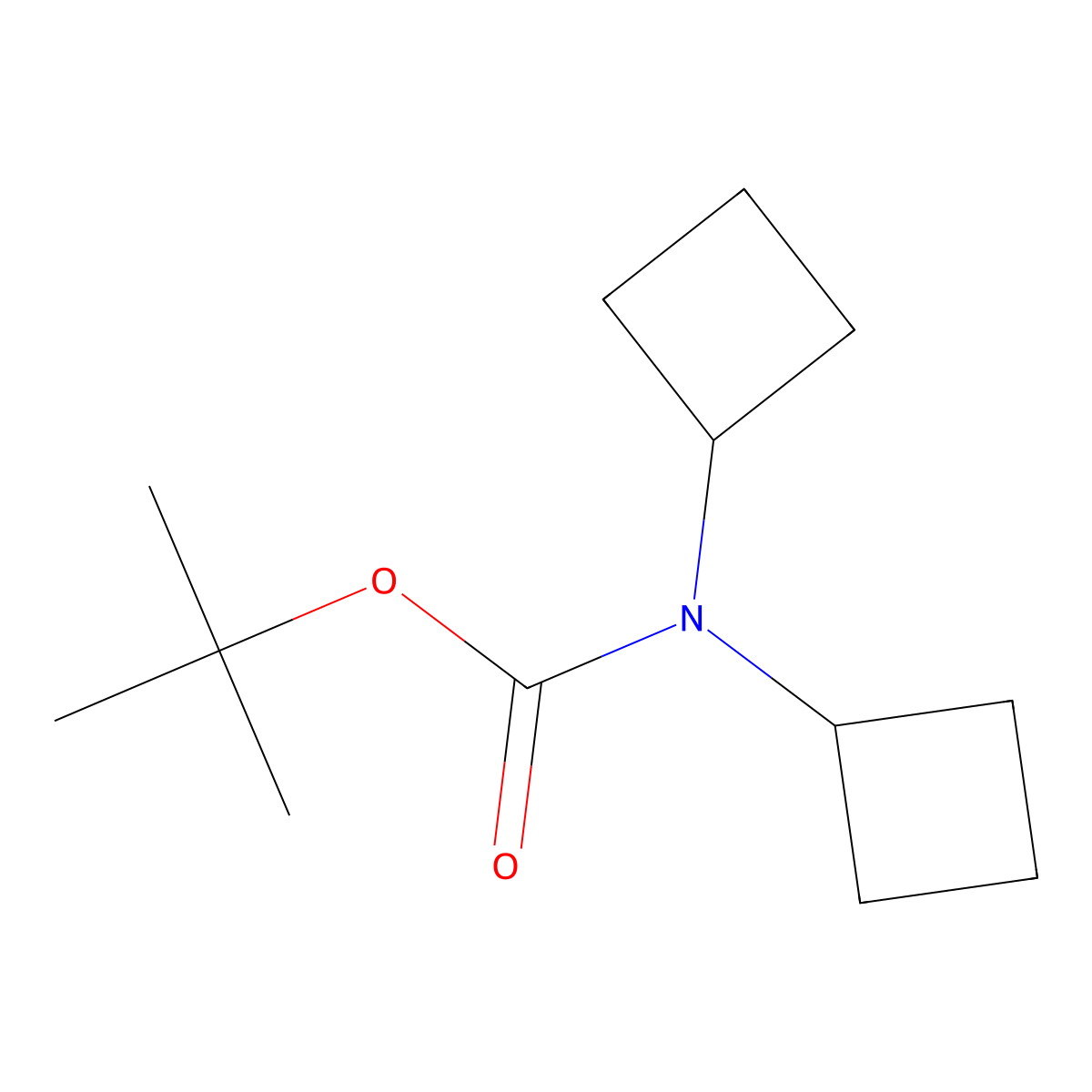 Tert-butyl N,N-dicyclobutylcarbamate molecular structure, CAS 2708287-33-4
