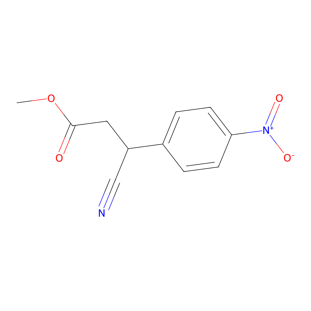 Methyl 3-cyano-3-(4-nitrophenyl)propanoate molecular structure, CAS 2708287-42-5