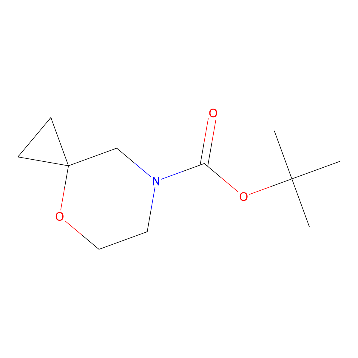 Tert-butyl 4-oxa-7-azaspiro[2.5]octane-7-carboxylate molecular structure, CAS 2708287-44-7