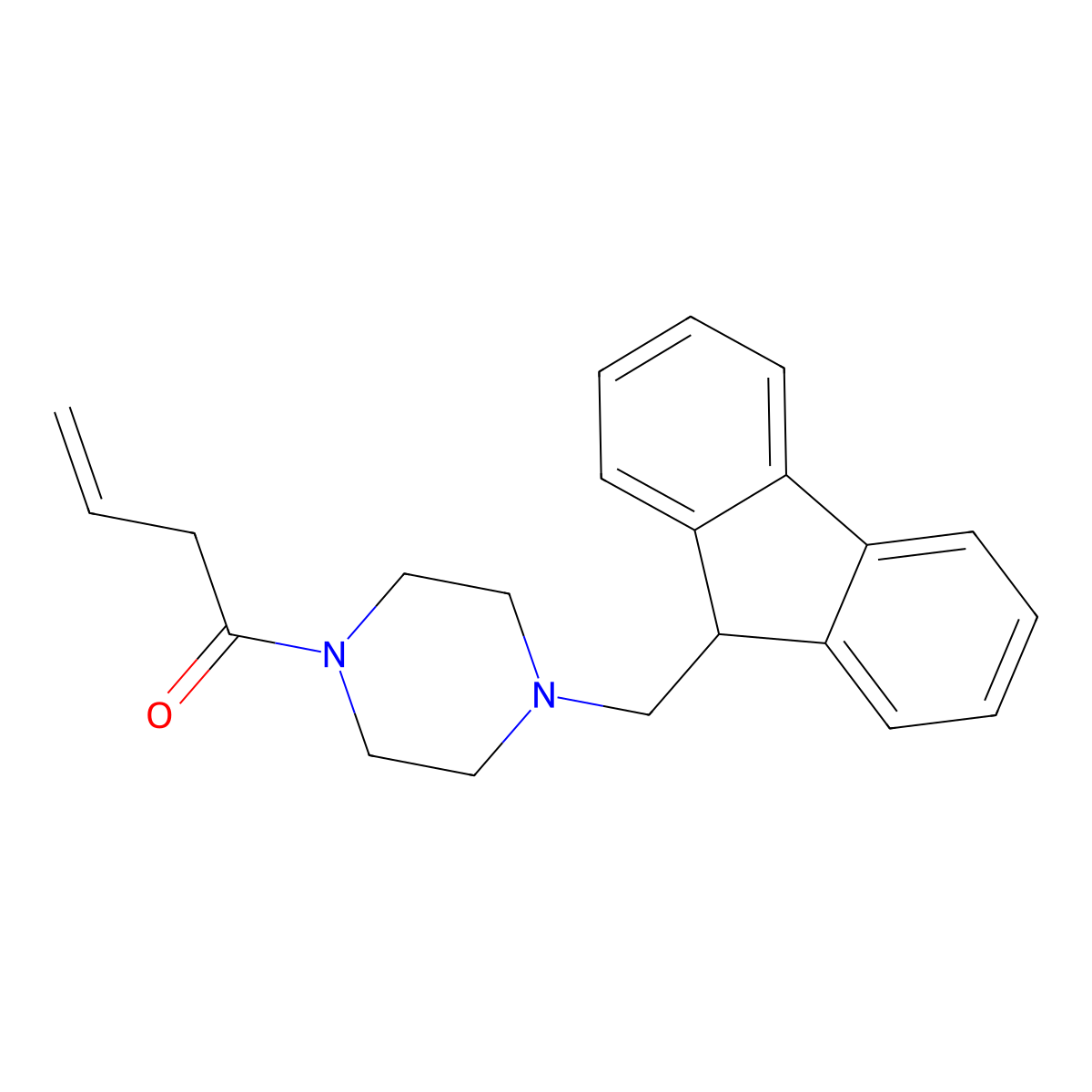 1-(4-((9H-Fluoren-9-YL)methyl)piperazin-1-YL)but-3-EN-1-one molecular structure, CAS 2708287-82-3