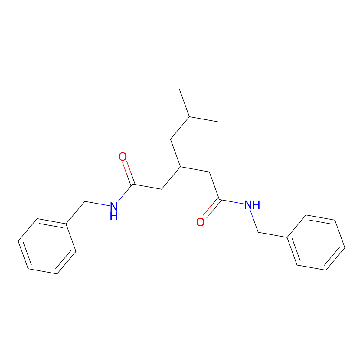 N1,N5-dibenzyl-3-isobutylpentanediamide molecular structure, CAS 2708287-88-9