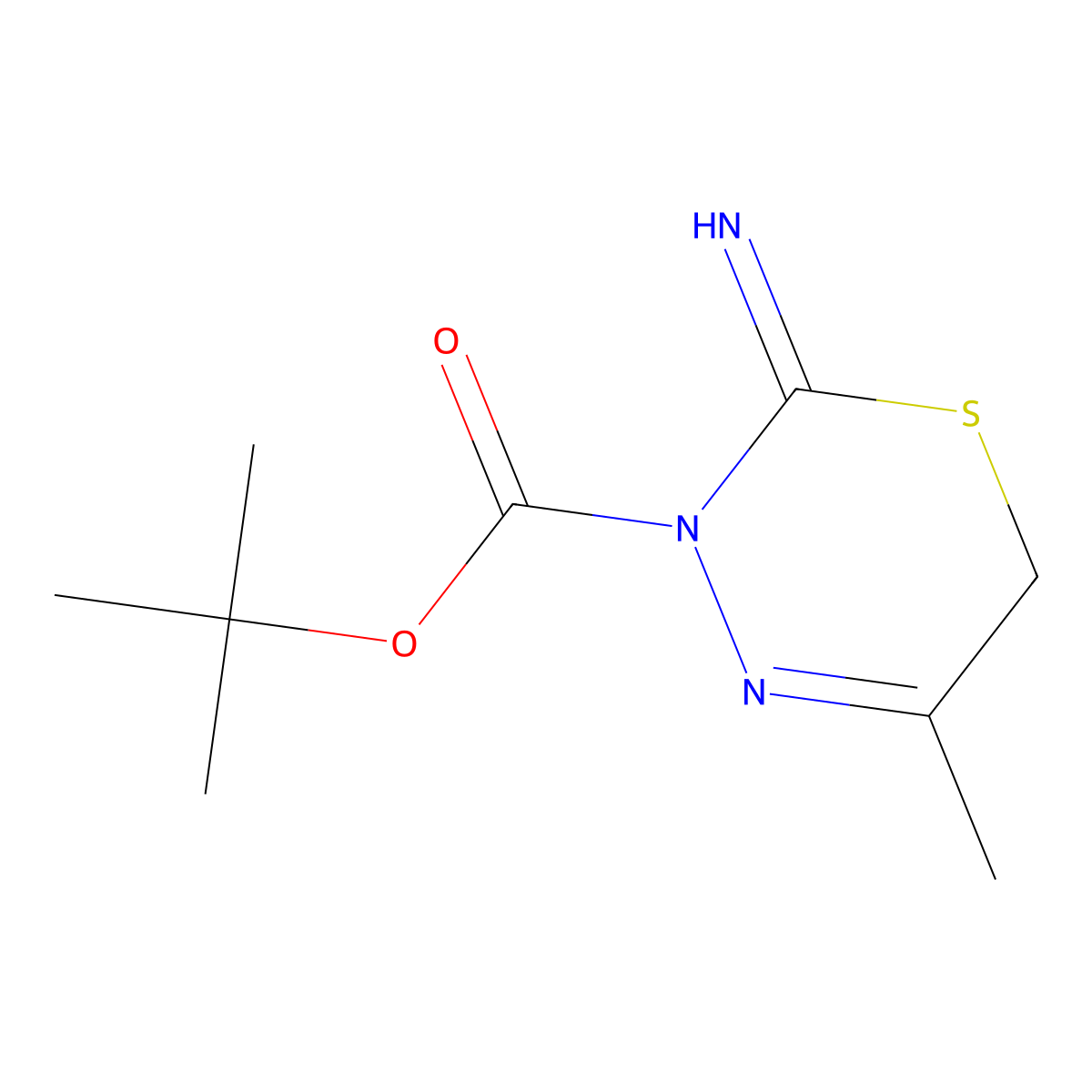 Tert-butyl 2-imino-5-methyl-2H-1,3,4-thiadiazine-3(6H)-carboxylate molecular structure, CAS 2708287-96-9