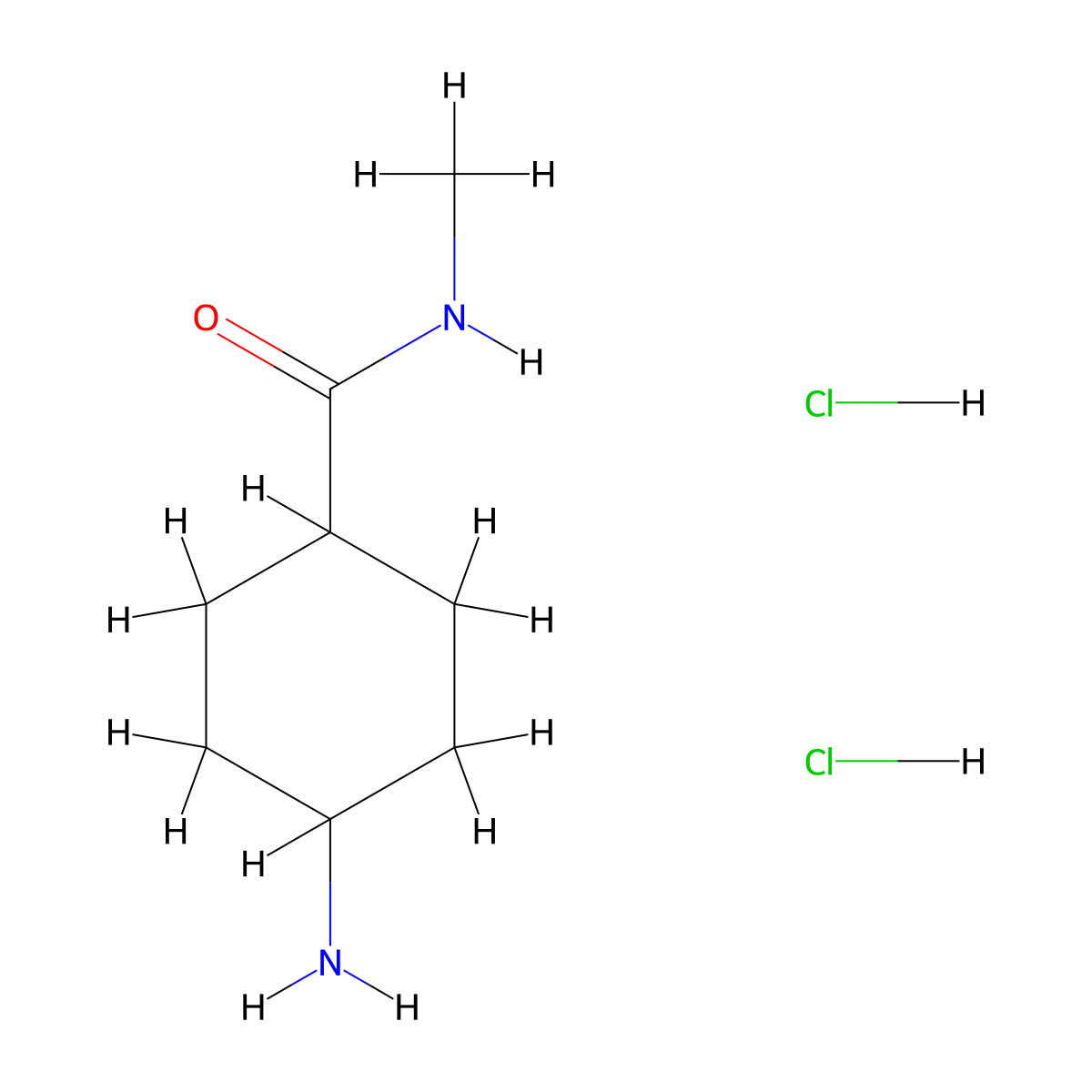 trans-4-amino-N-methyl-cyclohexanecarboxamide;dihydrochloride molecular structure, CAS 2708288-05-3