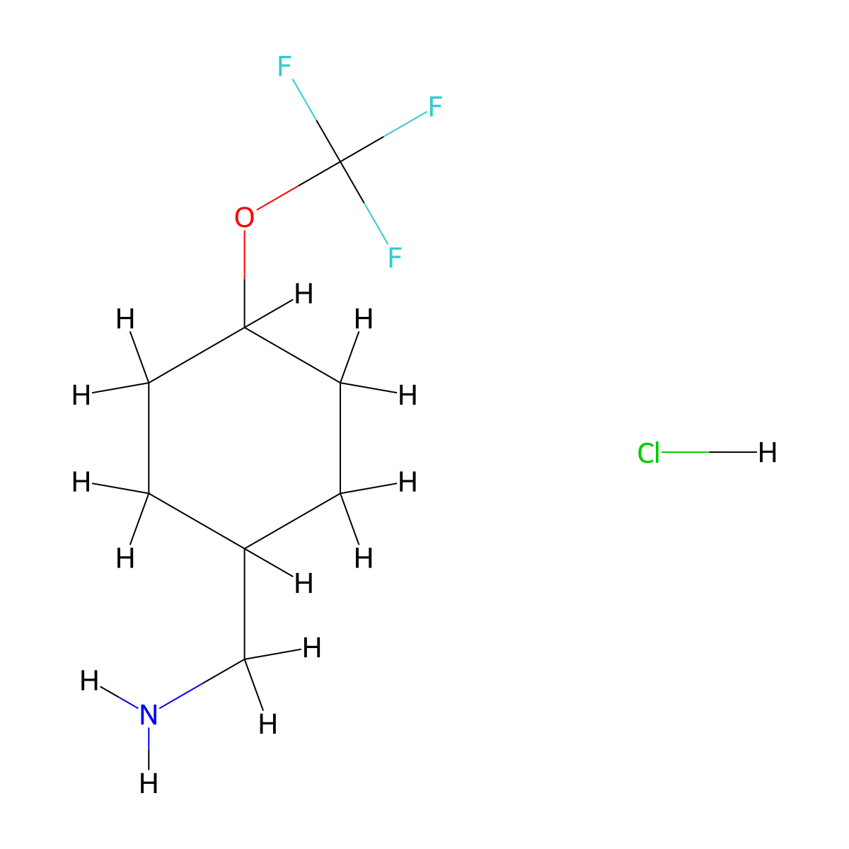 trans-[4-(Trifluoromethoxy)cyclohexyl]methanamine;hydrochloride molecular structure, CAS 2708288-07-5