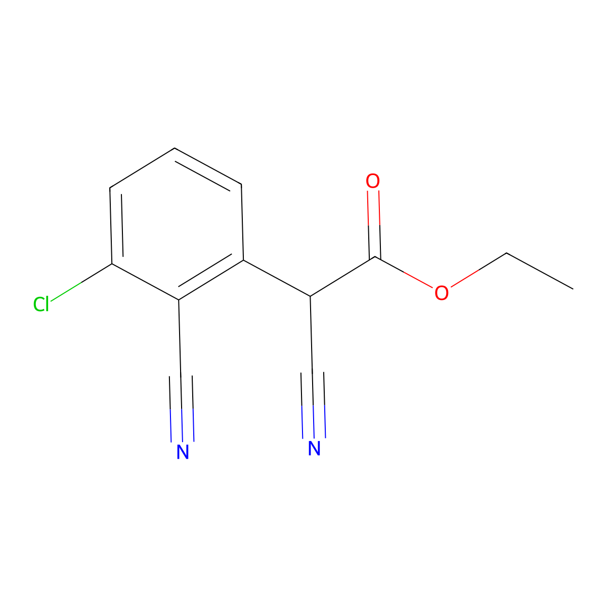 Ethyl 2-(3-chloro-2-cyanophenyl)-2-cyanoacetate molecular structure, CAS 2708292-28-6