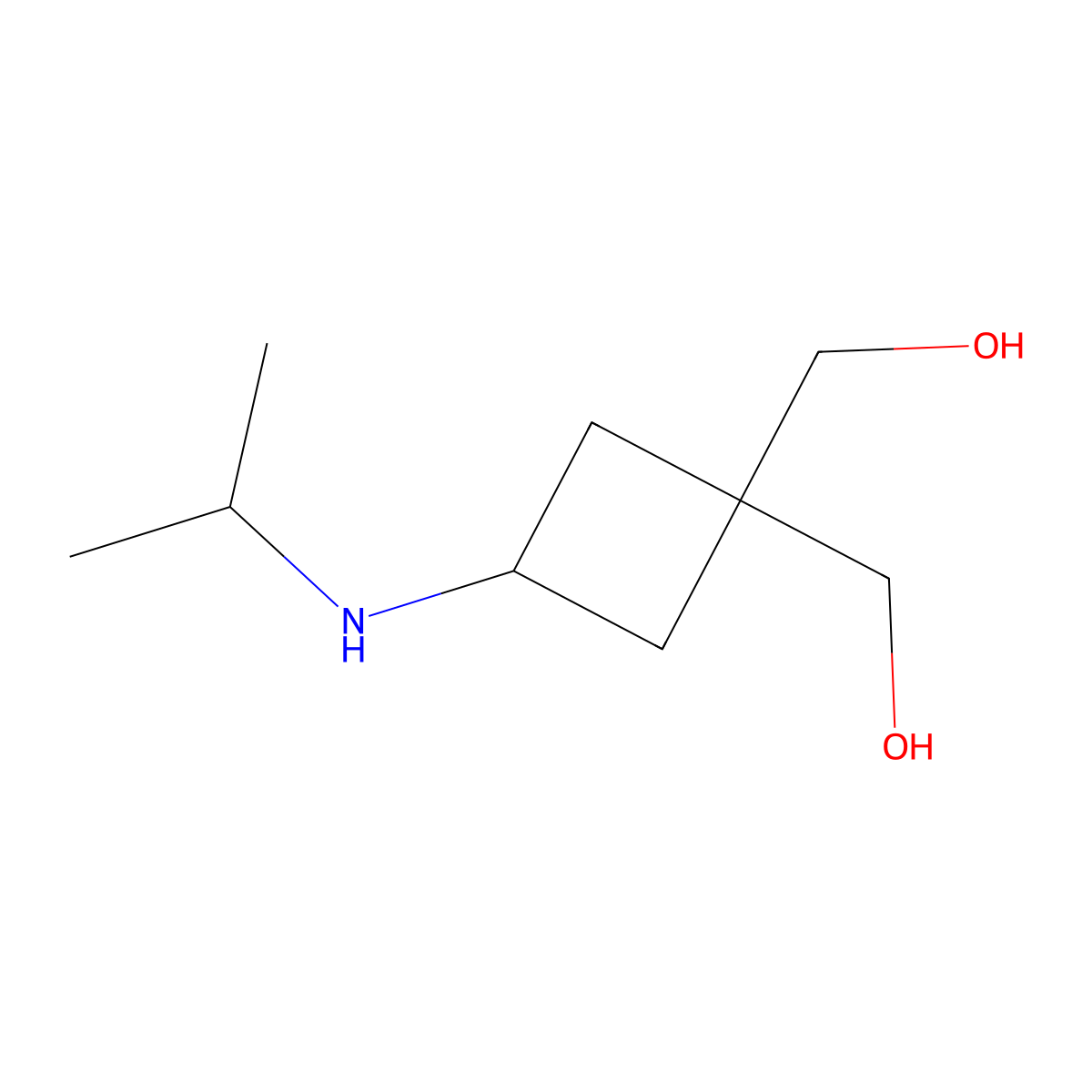 (3-(Isopropylamino)cyclobutane-1,1-diyl)dimethanol molecular structure, CAS 2708292-34-4