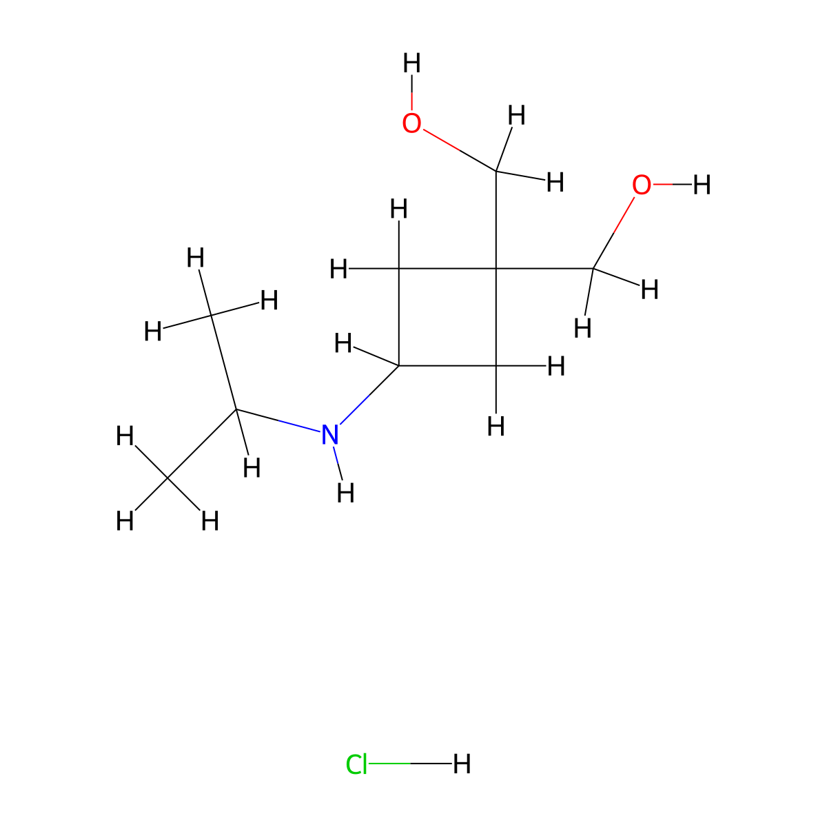 [1-(Hydroxymethyl)-3-(isopropylamino)cyclobutyl]methanol;hydrochloride molecular structure, CAS 2708292-35-5