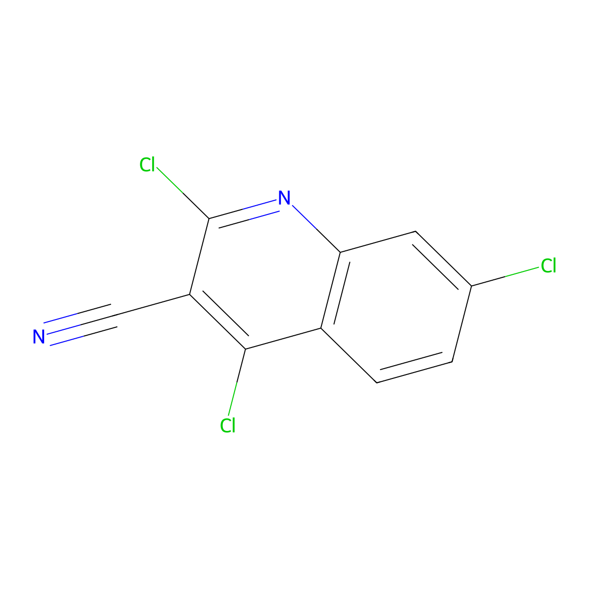 2,4,7-Trichloroquinoline-3-carbonitrile molecular structure, CAS 2708292-63-9