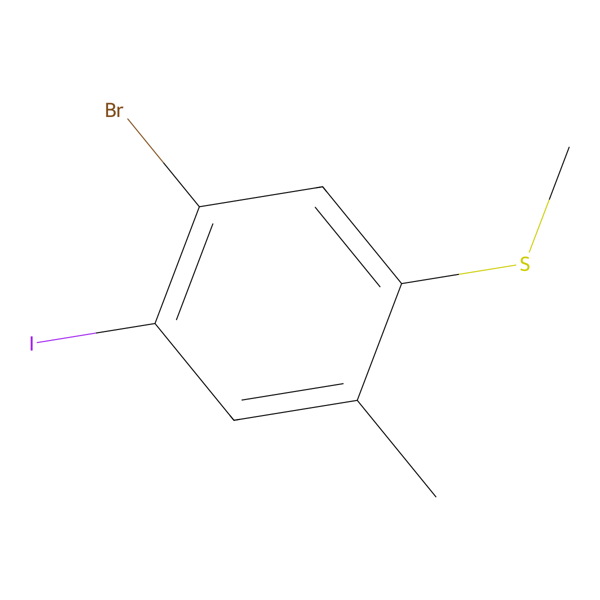 (5-Bromo-4-iodo-2-methylphenyl)(methyl)sulfane molecular structure, CAS 2708337-97-5