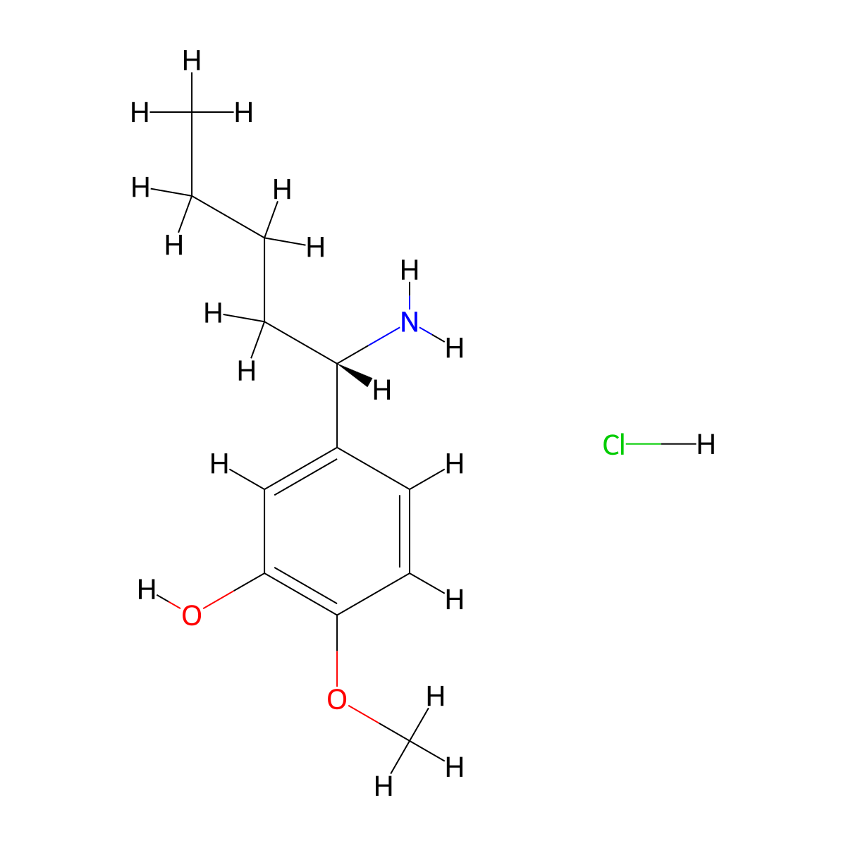 (S)-5-(1-Aminopentyl)-2-methoxyphenol hydrochloride molecular structure, CAS 2708340-79-6