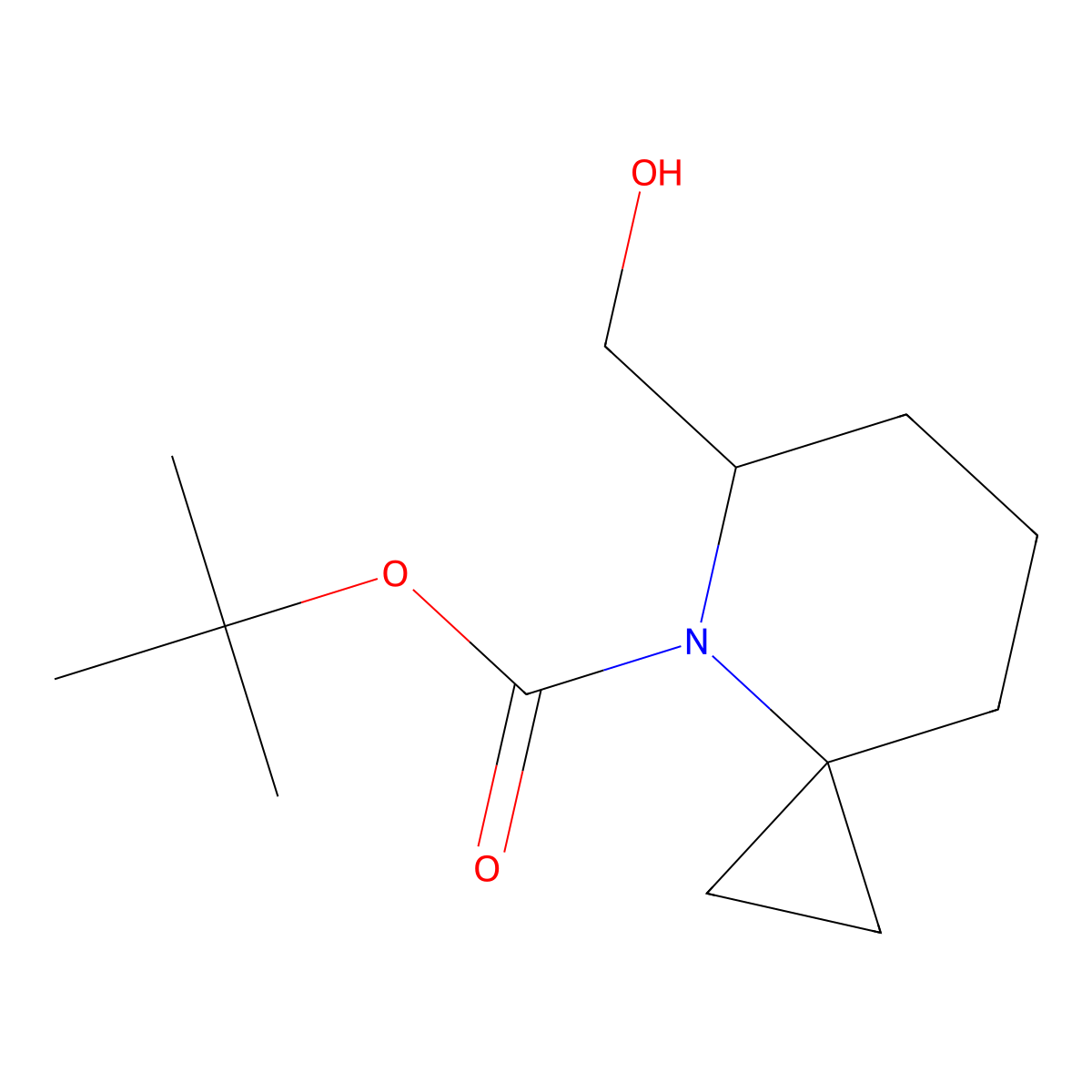 tert-butyl (5S)-5-(hydroxymethyl)-4-azaspiro[2.5]octane-4-carboxylate molecular structure, CAS 2708341-11-9
