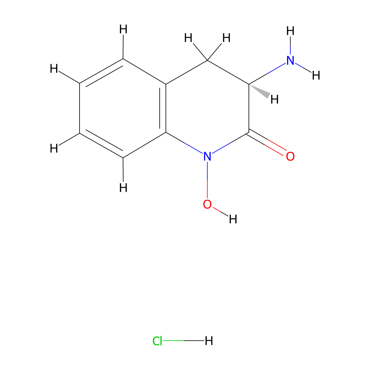(R)-3-amino-1-hydroxy-3,4-dihydroquinolin-2(1H)-one hydrochloride molecular structure, CAS 2708341-90-4