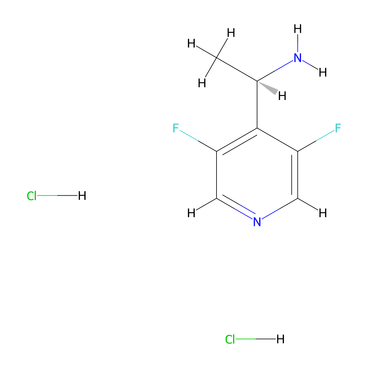 (R)-1-(3,5-Difluoropyridin-4-YL)ethan-1-amine dihydrochloride molecular structure, CAS 2708341-95-9