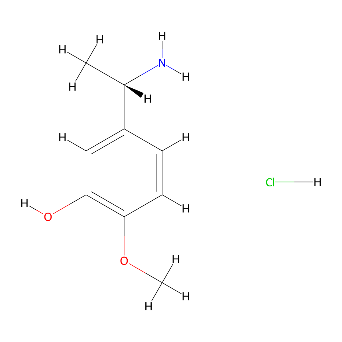 (S)-5-(1-Aminoethyl)-2-methoxyphenol hydrochloride molecular structure, CAS 2708342-06-5