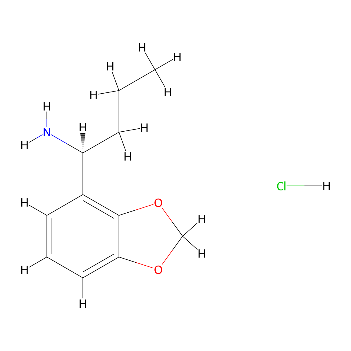 (S)-1-(Benzo[D][1,3]dioxol-4-YL)butan-1-amine hydrochloride molecular structure, CAS 2708342-09-8
