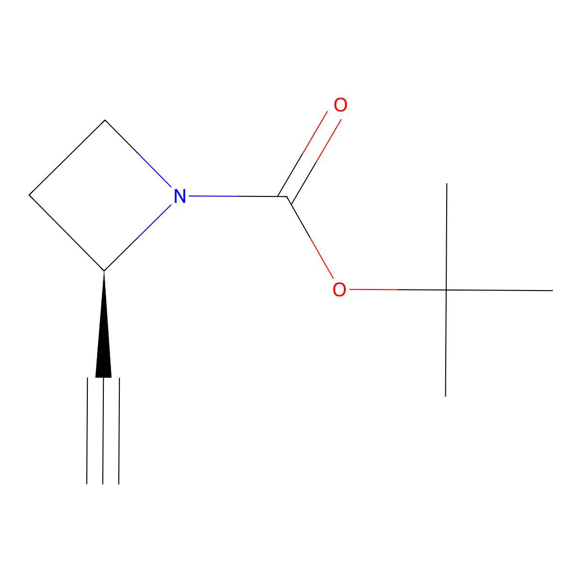 (2R)-N-Boc-2-ethynylazetidine molecular structure, CAS 2708342-35-0