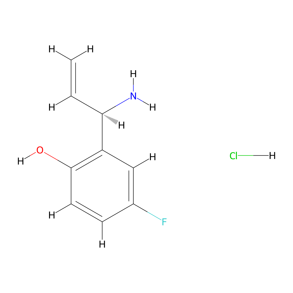 (R)-2-(1-Aminoallyl)-4-fluorophenol hydrochloride molecular structure, CAS 2708342-40-7