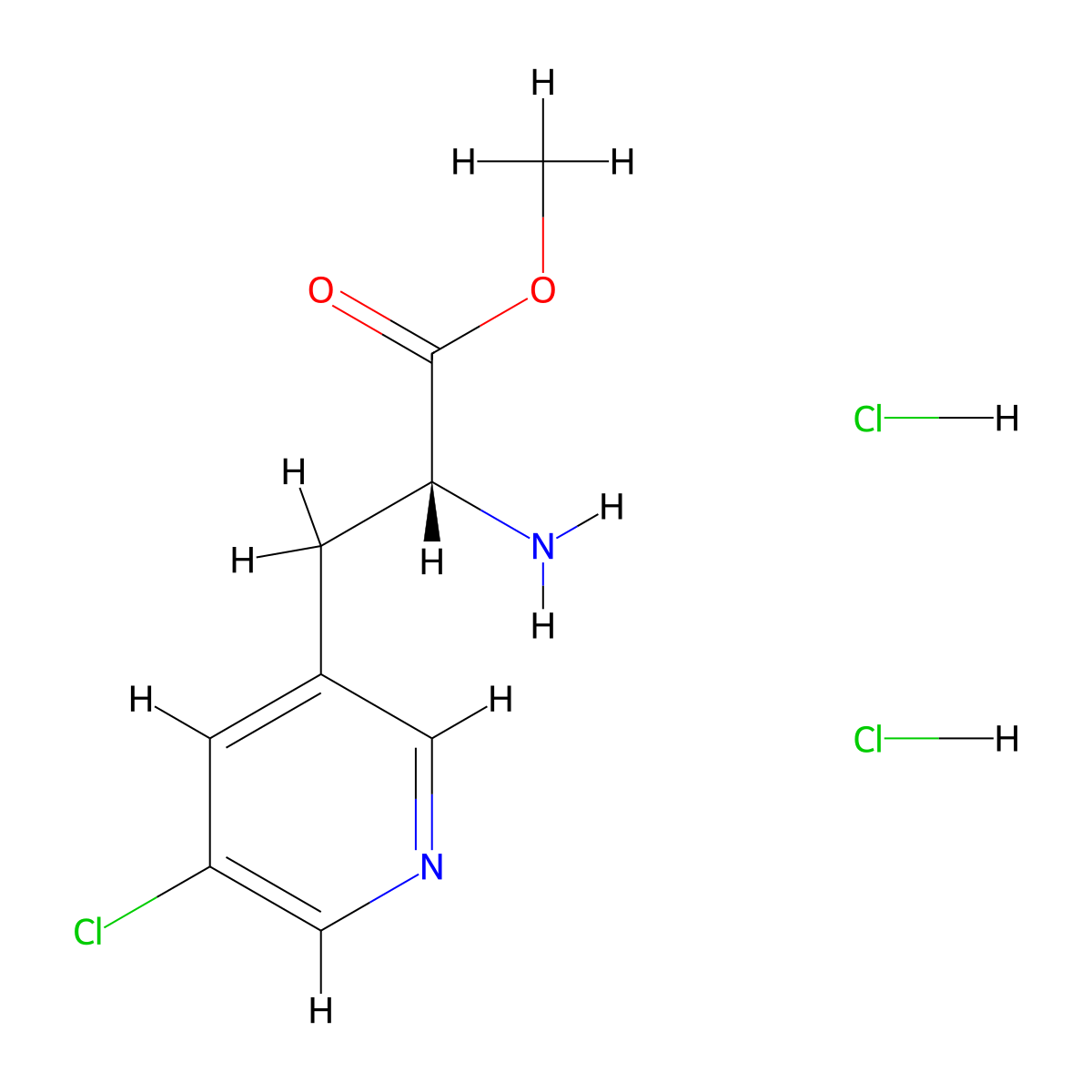 Methyl (R)-2-amino-3-(5-chloropyridin-3-yl)propanoate dihydrochloride molecular structure, CAS 2708342-42-9