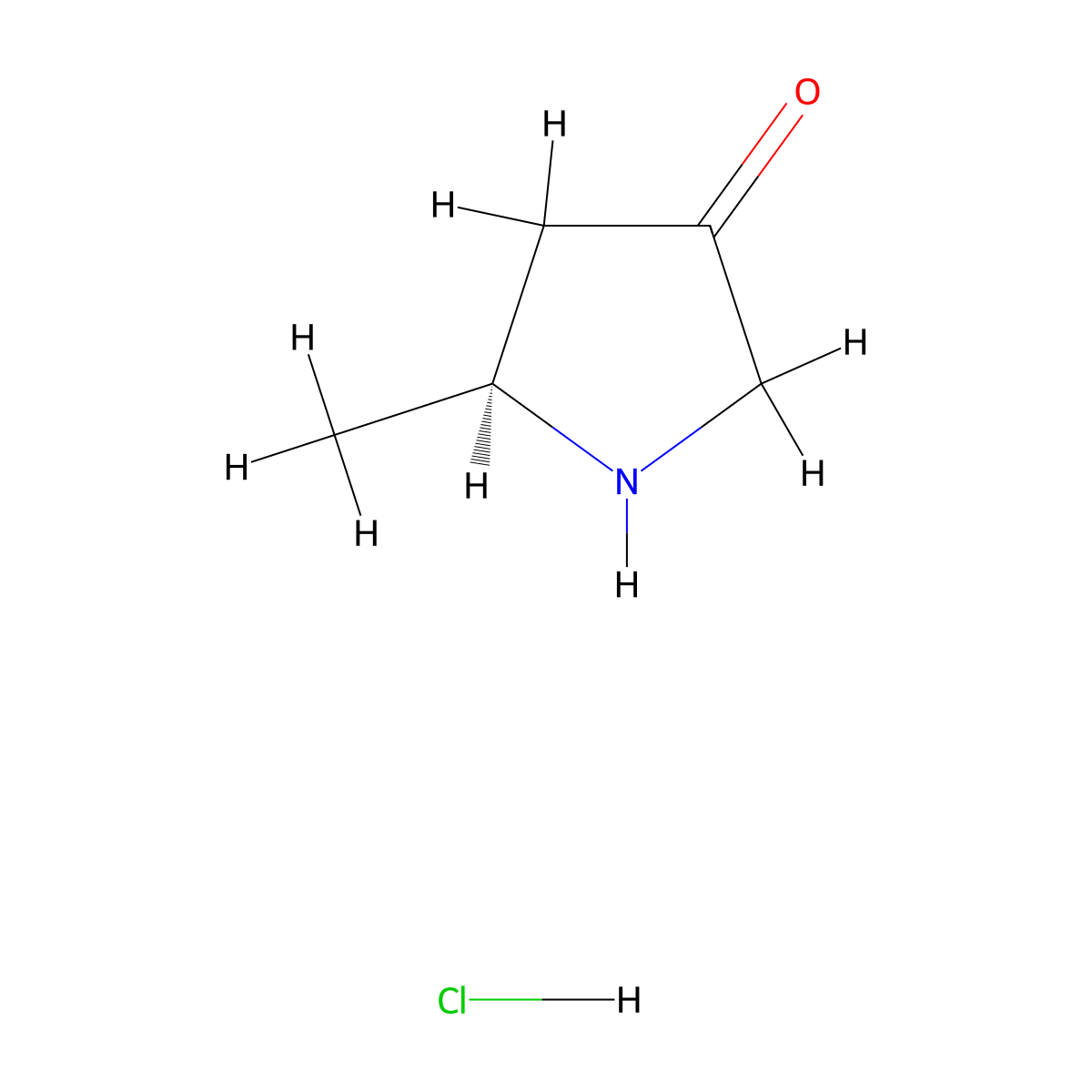 (S)-5-Methylpyrrolidin-3-one hydrochloride molecular structure, CAS 2708342-87-2