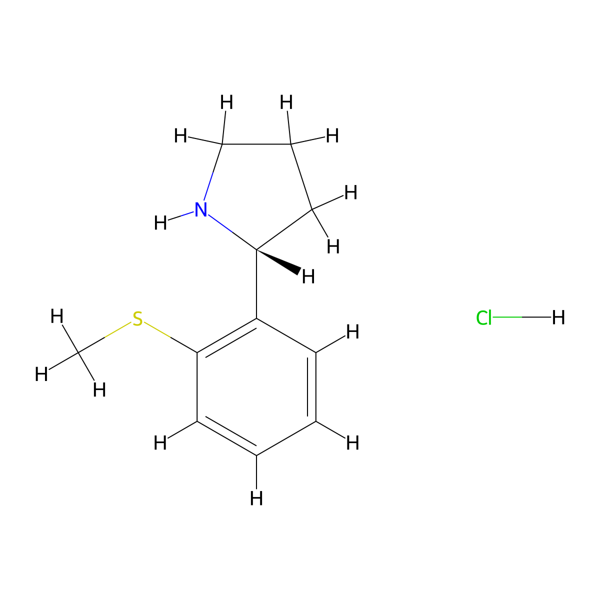 (R)-2-(2-(Methylthio)phenyl)pyrrolidine hydrochloride molecular structure, CAS 2708343-05-7