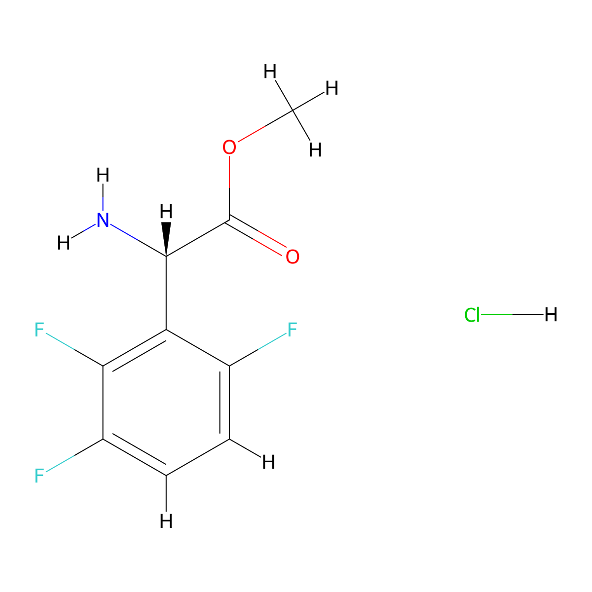 Methyl (S)-2-amino-2-(2,3,6-trifluorophenyl)acetate hydrochloride molecular structure, CAS 2708343-50-2
